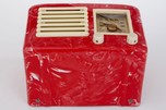 General Television Radio in Red Marbled Bakelite - Rare + Stunning