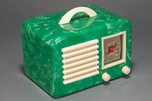 General Television Radio in Green Marbled Bakelite - Rare + Stunning