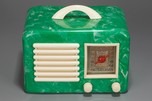 General Television Radio in Green Marbled Bakelite - Rare + Stunning