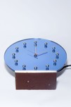 Gilbert Rohde Clock 4083 in Blue Glass Mirror with Chromium Accents