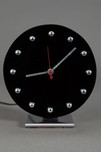 Gilbert Rohde Clock 4708 in Black Carrara Glass