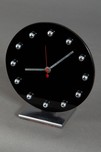 Gilbert Rohde Clock 4708 in Black Carrara Glass