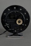 Gilbert Rohde Clock 4708 in Black Carrara Glass