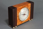 Stunning Art Deco Herman Miller Clock with Brass Trim + Exotic Wood Veneer