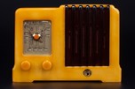 Rare GLOBE Catalin Radio in Yellow with Translucent Tortoise