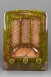 Striking Marbleized Green Emerson AU-190 Catalin Tombstone Radio