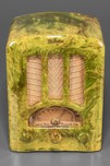 Striking Swirled Green Emerson AU-190 Catalin Tombstone Radio