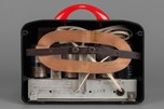 Continental Art Deco Radio in Black Bakelite + Red Trim