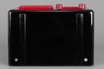 Continental Art Deco Radio in Black Bakelite + Red Trim