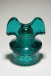 Beautiful Blue Colored Hemingray CD257 &rdquo;Mickey Mouse Ears&rdquo; Glass Insulator