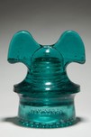 Beautiful Blue Colored Hemingray CD257 &rdquo;Mickey Mouse Ears&rdquo; Glass Insulator