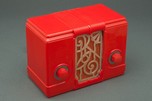 Art Deco Plaskon Kadette ”Jewel” Radio in Chinese Red