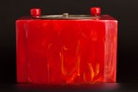 Kadette ’Clockette’ K27 Catalin Radio in Bright Marbleized Red