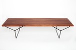 Harry Bertoia Walnut Slat Bench or Coffee Table Designed for Knoll