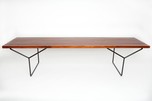 Harry Bertoia Walnut Slat Bench or Coffee Table Designed for Knoll