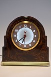 Catalin Art Deco Lackner &rdquo;Neon-Glo&rdquo; Clock DULCY Marbleized Brown