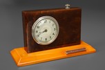 Reddish-Brown and Butterscotch Catalin Deco Clock Lighter Combo