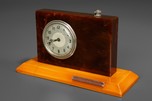 Reddish-Brown and Butterscotch Catalin Deco Clock Lighter Combo