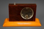 Reddish-Brown and Butterscotch Catalin Deco Clock Lighter Combo