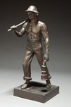 Machine Age WPA Mine Worker Gunmetal Sculpture