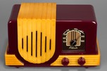 Addison 2 ’Waterfall’ Catalin Art Deco Radio in Merlot + Butterscotch