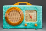 Motorola 50XC Catalin Radio Turquoise + Yellow ’Circle-Grill’