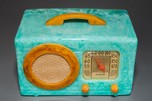 Motorola 50XC Catalin Radio Turquoise + Yellow &rsquo;Circle-Grill&rsquo;