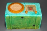 Motorola 50XC Catalin Radio Turquoise + Yellow &rsquo;Circle-Grill&rsquo;