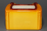 Musicaire MD-19 Catalin &rsquo;Outline Grille&rsquo; Radio in Yellow with Oxblood Red