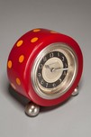 Red with Yellow Laminated Bakelite Polka-Dot Clock