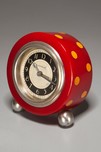 Red with Yellow Laminated Bakelite Polka-Dot Clock