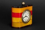 Multi-Color New Haven Laminated Catalin Bakelite Clock