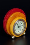 Geometric New Haven Catalin Bakelite Clock - Tri-Color Disc Design