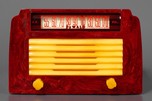 Oxblood Red with Yellow Insert Grille DeWald A-502 &rsquo;Step-Top&rsquo; Catalin Radio