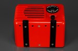 Detrola ’Pee-Wee’ Radio Model 218 in Red Plaskon with Black