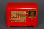 Striking Fada 354RG &rsquo;Coloradio&rsquo; Radio in Chinese Red Plaskon with Gold Trim
