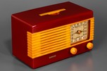 Garod 1B55L &rsquo;Drop-Handle&rsquo; Radio in Plum + Yellow Catalin
