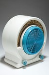 Rare Radialva &rdquo;Super-Boum&rdquo; Radio in White Plaskon with Blue Trim
