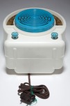 Rare Radialva &rdquo;Super-Boum&rdquo; Radio in White Plaskon with Blue Trim