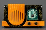 Dark Green Swirl + Butterscotch Catalin Addison 2 Waterfall Radio
