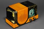 Dark Green Swirl + Butterscotch Catalin Addison 2 Waterfall Radio