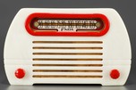 FADA Model 652 &rsquo;Temple&rsquo; Catalin Radio in Alabaster + Bright Red