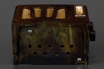Swirled RCA ‘Tulip Grille’ RC-350 Catalin Radio in Circassian Onyx Brown