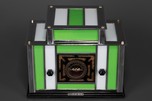 Radio-Glo Stained Glass + Chrome Radio in Green with White - Exceptional