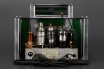 Radio-Glo Stained Glass + Chrome Radio in Green with White - Exceptional