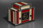 Radio-Glo Stained Glass + Chrome Radio in Red with Cream - Exceptional