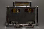 Radio-Glo Stained Glass + Chrome Radio in Coral Red with Yellow - Great