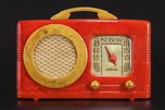 Rare Motorola 50XC Radio Circle-Grill in Marbleized Watermelon Red Catalin