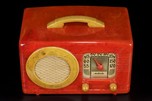 Rare Motorola 50XC Radio Circle-Grill in Marbleized Watermelon Red Catalin