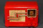 Striking Fada 360RG ’Coloradio’ Radio in Chinese Red Plaskon with Gold Trim